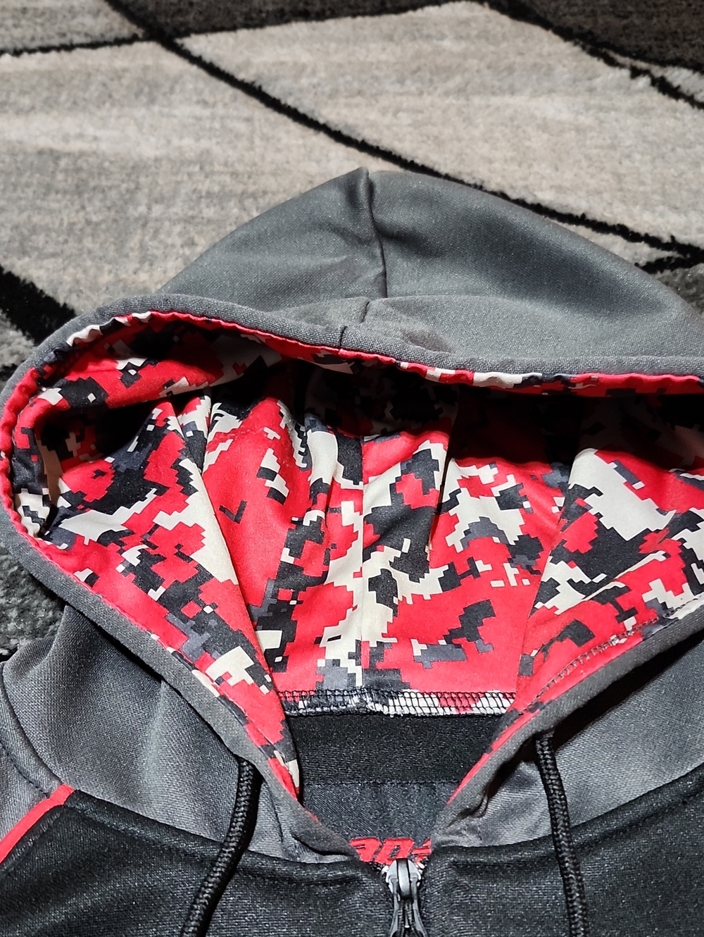 SNAP-ON TOOLS EMBROIDERED COLORBLOCK QUARTER-ZIP DIGITAL CAMO HOODIE SWEATSHIRT - Picture 4 of 13